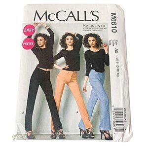 McCalls M6610 Sewing Pattern Misses'/Miss Petite Jeans Size 6 8 10 12 14 Uncut